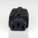 Kaiser Kaltgerätekupplung C13 Gerätekupplung gerade schwarz 250V/10A