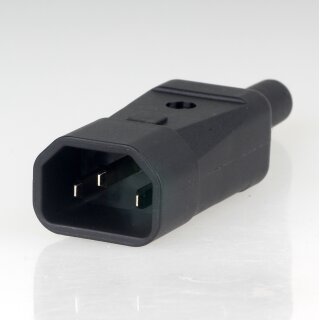 Kaiser Kaltgerätestecker C14 Gerätestecker gerade schwarz 250V/10A