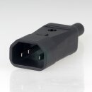 Kaiser Kaltgerätestecker C14 Gerätestecker gerade schwarz 250V/10A
