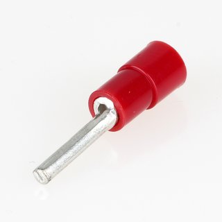 100 x Stiftkabelschuh rot isoliert für Leitungsquerschnitt 0,5-1,5 mm²