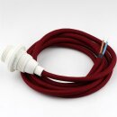 Textilkabel Bordeaux Rot E14 Lampenfassung mit...