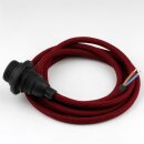 Textilkabel Bordeaux Rot E14 Lampenfassung mit...