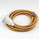 Textilkabel Gold E14 Lampenfassung mit Gewindemantel und...