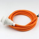 Textilkabel Orange E14 Lampenfassung mit Gewindemantel...