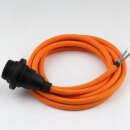 Textilkabel Orange E14 Lampenfassung mit Gewindemantel...