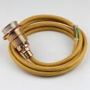 Textilkabel Beige mit E14 Lampenfassung Metall vermessingt und 2 Schraubringe 1-5m