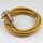 Textilkabel Beige mit E14 Lampenfassung Metall vermessingt und 2 Schraubringe 1-5m
