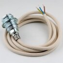 Textilkabel Elfenbein mit E14 Lampenfassung Metall verchromt und 2 Schraubringe 1-5m