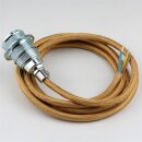 Textilkabel Gold mit E14 Lampenfassung Metall verchromt...