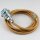 Textilkabel Gold mit E14 Lampenfassung Metall verchromt und 2 Schraubringe 1-5m