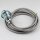Textilkabel Silber mit E14 Lampenfassung Metall verchromt und 2 Schraubringe 1-5m