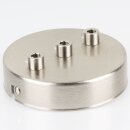 3-Loch Lampen-Baldachin Metall 100x25mm Edelstahloptik...