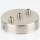 3-Loch Lampen-Baldachin Metall 100x25mm Edelstahloptik mit Zugentlaster Metall für 3 Lampenpendel