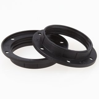 E27 2x Unterring Schraubring Kunststoff schwarz 57x12mm für Kunststoff Fassung