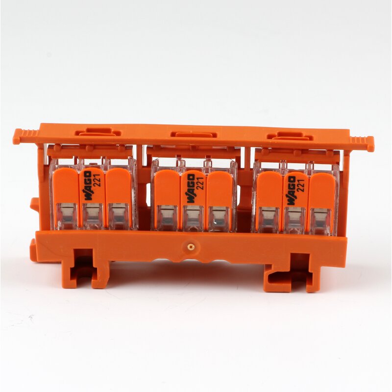 2x Hutschienenadapter Für Wago Klemmen 221-413 - Inklusive 6 Klemmen, Made In Austria