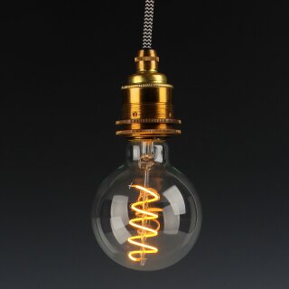 Danlamp E27 Deko LED Glühbirne Globe De Luxe spiralform 80mm 240V/4W 2200K 250 Lumen