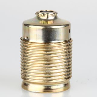 E27 Lampenfassung Metall vermessingt mit Gewindemantel Innenkern mit Erdungspol 250V/4A