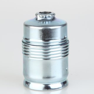 E27 Lampenfassung Metall verzinkt mit Glattmantel Innenkern mit Erdungspol 250V/4A