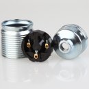 E27 Lampenfassung Metall verzinkt mit Gewindemantel...