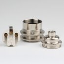 E27 Vintage Lampenfassung Messing vernickelt M10x1 IG ohne Zugentlastung mit 2 Schraubringe