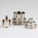 E27 Vintage Lampenfassung Metall Nickel matt 2 Schraubringe ohne Zugentlaster Zugentlastung