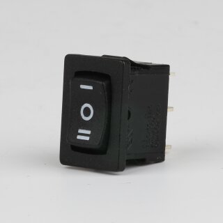 Wippschalter schwarz 1-polig EIN/AUS/EIN 19x12mm 250V/10A