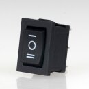 Wippschalter schwarz 1-polig EIN/AUS/EIN 19x12mm 250V/6A