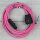 Textilkabel Pink 2-adrig mit Schnurschalter und Euro-Flachstecker Anschlussleitung 2-5m
