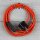 Textilkabel Orange 3-adrig mit Schnurschalter und Schutzkontakt-Stecker Anschlussleitung 2-5m