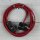 Textilkabel Bordeaux Rot 3-adrig mit Schnurschalter und Schutzkontakt-Stecker Anschlussleitung 2-5m
