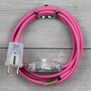 Textilkabel Pink 3-adrig mit Schnurschalter und...