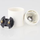 E27 Lampenfassung Thermoplast/Kunststoff weiß mit Glattmantel M10x1 IG 250V/4A