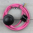 Textilkabel Pink 3-adrig mit Fußschalter und...
