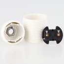 E27 Lampenfassung Thermoplast/Kunststoff weiß mit Gewindemantel M10x1 IG 250V/4A