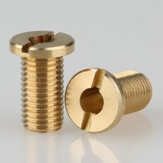 M8x1 Trompetennippel mit Schlitz Länge 15mm Messing ohne Profil/Verdrehschutz