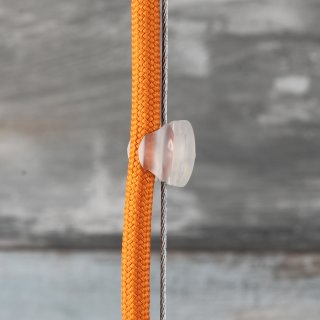 Kabelclip Kabelhalter Seilhalter-Clip für Stahlseile Lampen-Kabel Kunststoff transparent 18x16 mm