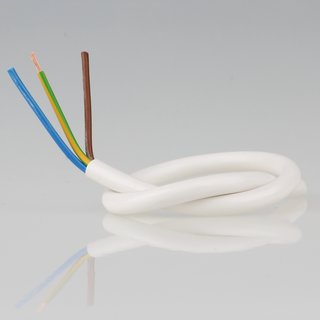 PVC Lampenkabel Rundkabel weiss 3-adrig, 3x1,0mm² H05 VV-F