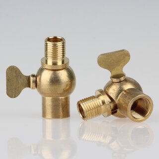 Lampen Flügelgelenk Kippgelenk Messing roh M10x1 AG auf M10x1 IG 19x38mm