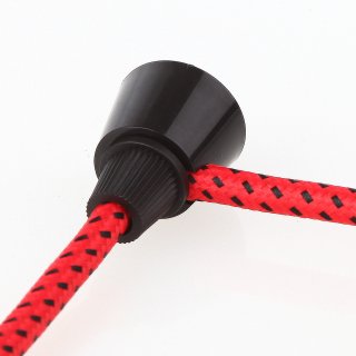 Lampen Distanz-Aufhänger Affenschaukel Kabelhalter Deckenverteilernippel 24x30mm Kunststoff schwarz