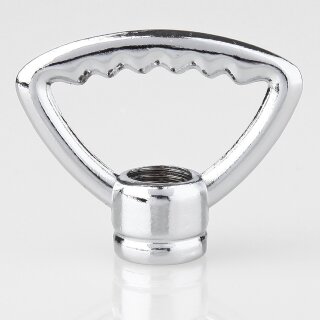 Zahnringnippel Metall verchromt 42mm mit M10x1 Durchgangsgewinde für Lampen und Leuchtenbau