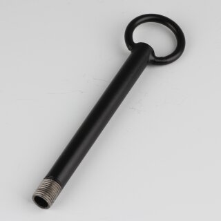 Pendelrohr Aufhängerohr mit Ring schwarz 120mm Ringdurchmesser 30mm für Kettenaufhängung