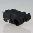 PCE Gummi Schutzkontakt-Winkelstecker schwarz mit Polyamideinsatz Taurus IP44