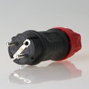 PCE Schutzkontakt Gummi-Stecker schwarz/rot 250V/16A...