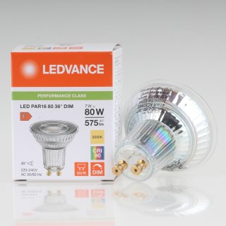 Osram Parathom PAR16 GU10/240V/36° LED Reflektor-Lampe 8W=(80W) 3000K 575lm dimmbar