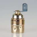E27 Lampenfassung Metall vermessingt mit Winkel und...