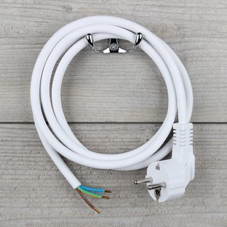1,5m Anschlussleitung weiß 3x1,0mm² mit Schutzkontakt-Stecker