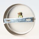 1-Loch Lampen-Baldachin Metall 100x25mm Edelstahloptik mit Zugentlaster Metall für 1 Lampenpendel