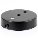 3-Loch Lampen-Baldachin Metall 100x25mm schwarz ohne...