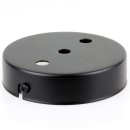 Lampen-Baldachin 100x25mm Metall schwarz für 3...