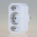 Steckdosen-Adapter weiß 16A/250V 2 x Eurosteckdose...